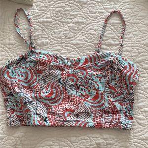 Blue and red crop top